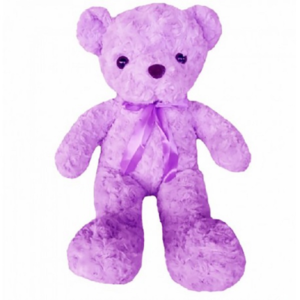 Soft Plush Purple Stuffed custom logo teddy bear toy for promotion