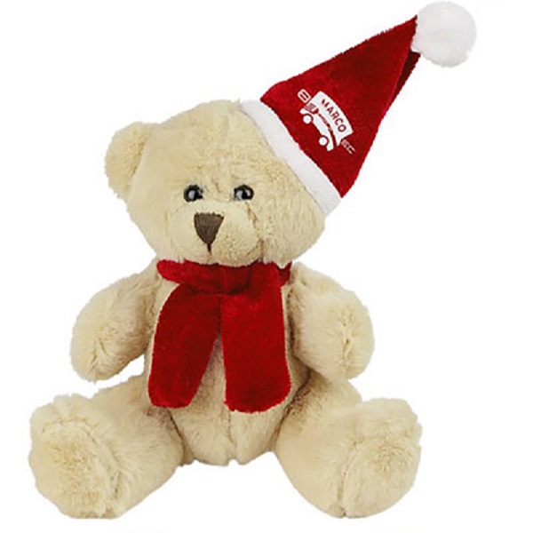 Custom logo design Soft Plush Christmas Teddy bear Toy